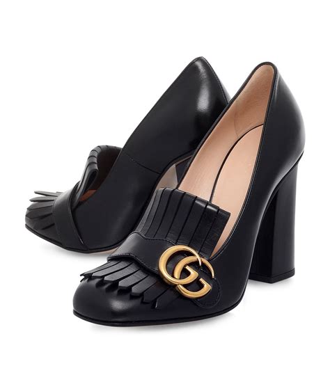 gucci marmont heels black|gucci marmont fringe heels.